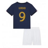 Francúzsko Olivier Giroud #9 Domáci Detský futbalový dres MS 2022 Krátky Rukáv (+ trenírky)
